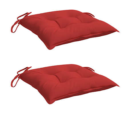 vidaXL Chair Cushion Set of 2 Red Oxford fabric 15.7 x 15.7 x 2.8 inches