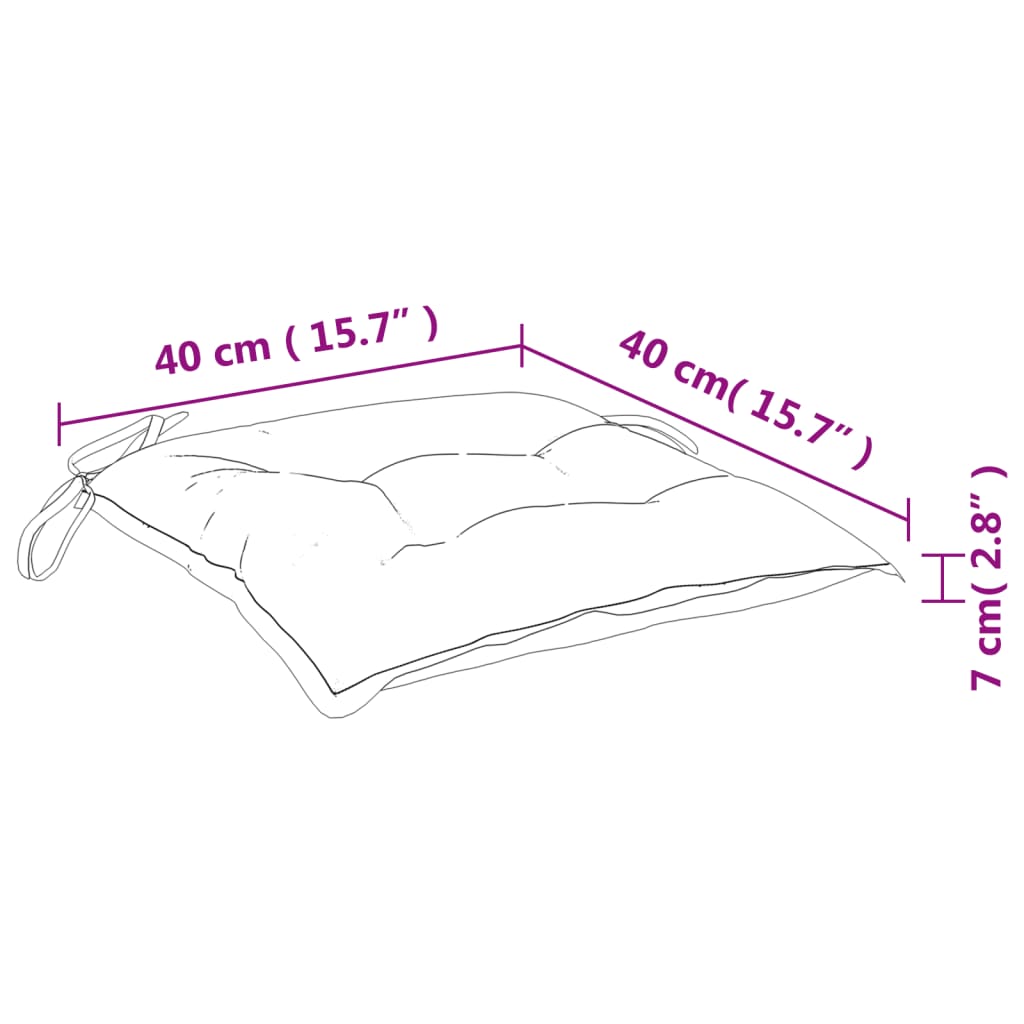 Stoelkussens 2 st 40x40x7 cm oxford stof zwart image 9