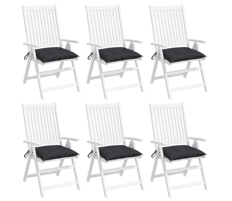 vidaXL Възглавници за столове 6 бр черни 40x40x7 см Оксфорд плат