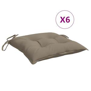 Podušky na židli 6 ks taupe 40 x 40 x 7 cm látka oxford - obrázek 2