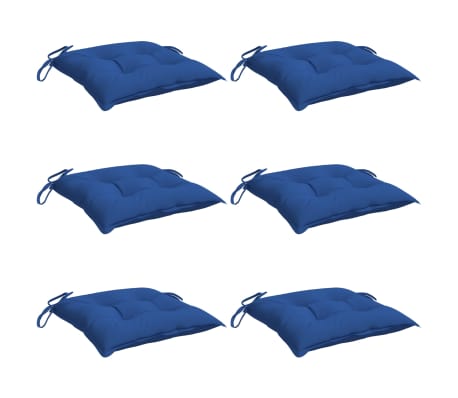 vidaXL Coussins de chaise lot de 6 bleu 40x40x7 cm tissu oxford