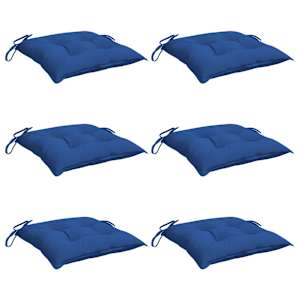 vidaXL Coussins de chaise lot de 6 bleu 40x40x7 cm tissu oxford
