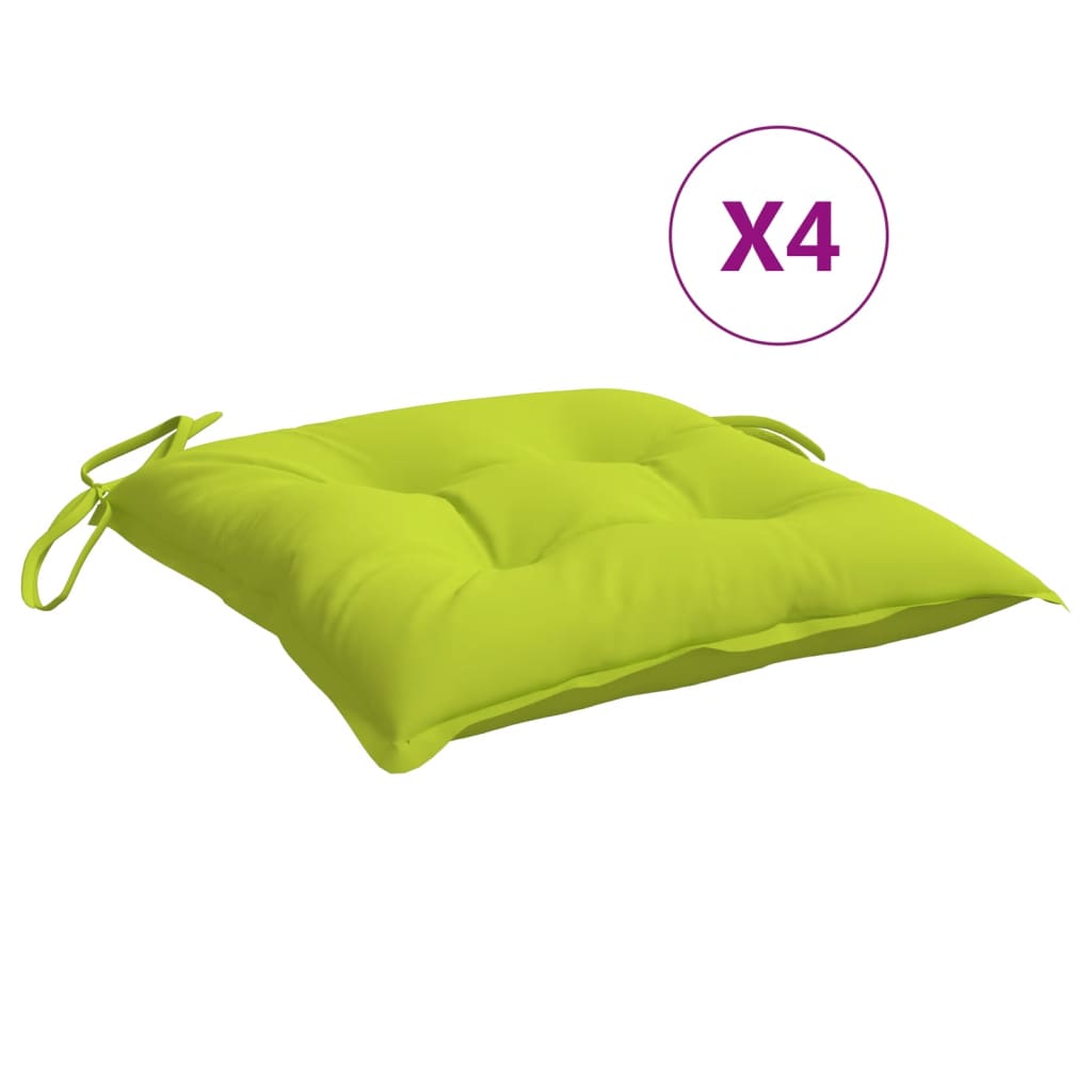 

vidaXL Chair Cushions 4 pcs Bright Green 15.7"x15.7"x2.8" Fabric