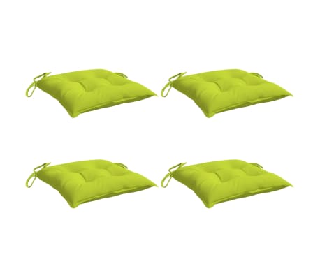 vidaXL Coussins de chaise lot de 4 vert brillant 40x40x7 cm