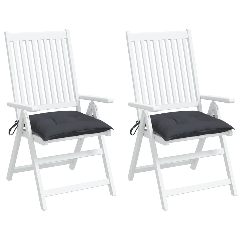 vidaXL Chair Cushions 2 pcs Anthracite 19.7x19.7"x2.8" Fabric"
