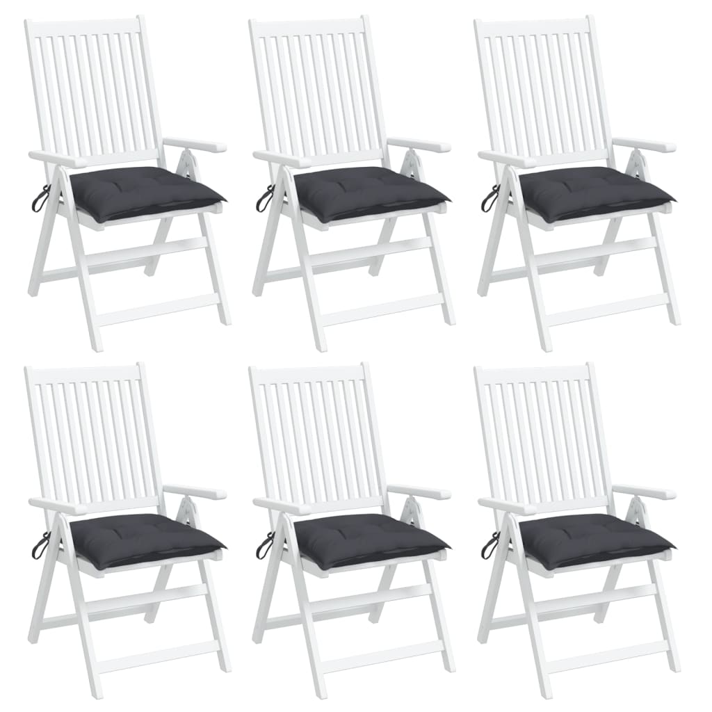 vidaXL Poduszki na krzesła, 6 szt., antracytowe, 50x50x7 cm, tkanina