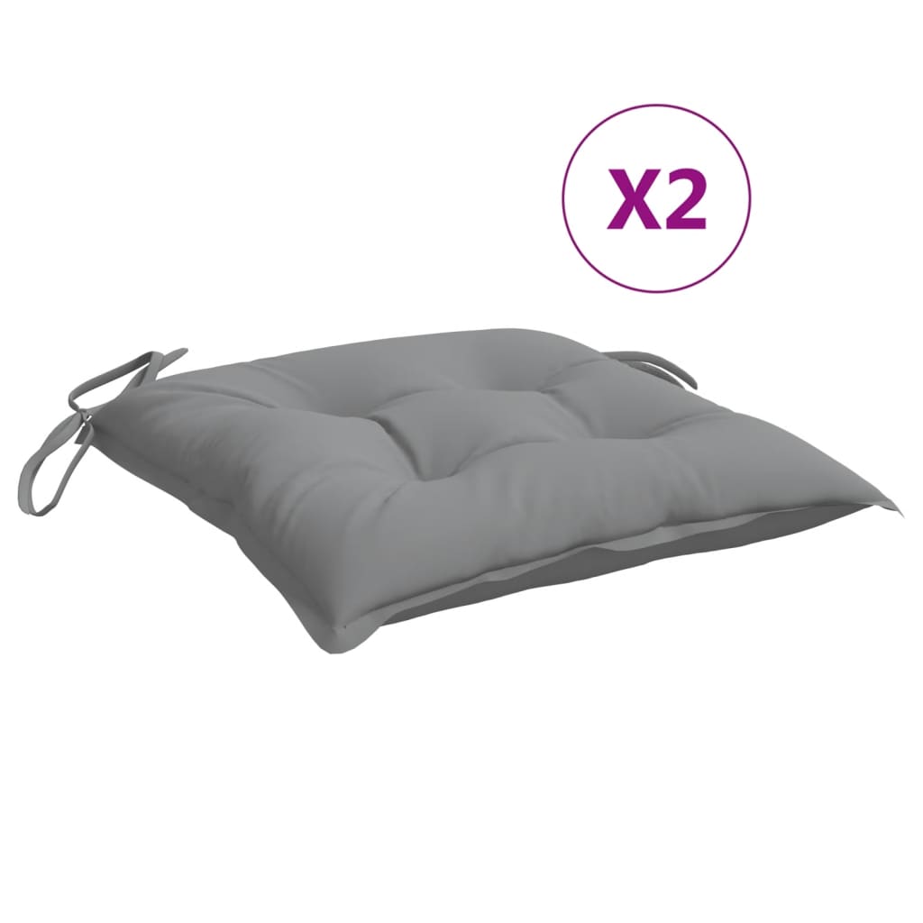 

vidaXL Chair Cushions 2 pcs Gray 19.7"x19.7"x2.8" Fabric
