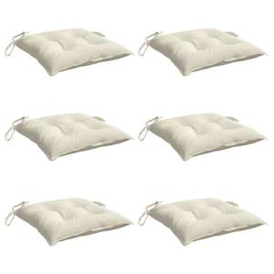 vidaXL Chair Cushion Set of 6 Cream White Oxford Fabric (100% Polyester)
