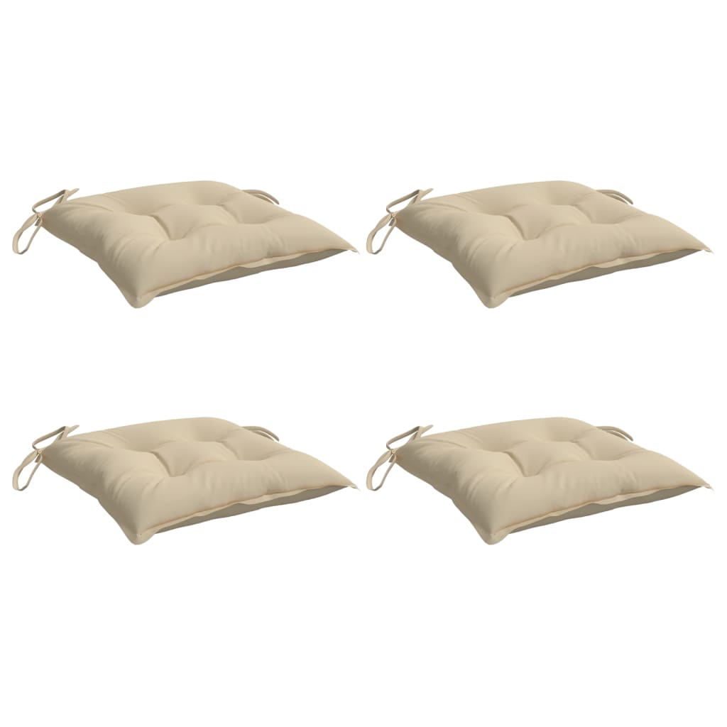vidaXL Stoelkussens 4 st 50x50x7 cm oxford stof beige afbeelding