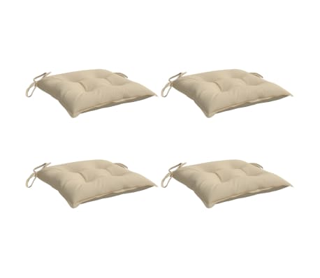 vidaXL Coussins de chaise lot de 4 beige 50x50x7 cm tissu oxford