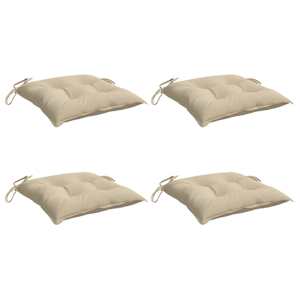 vidaXL Coussins de chaise lot de 4 beige 50x50x7 cm tissu oxford