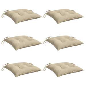 vidaXL チェアクッション 6点 ベージュ 50x50x7cm オックスフォードファブリック