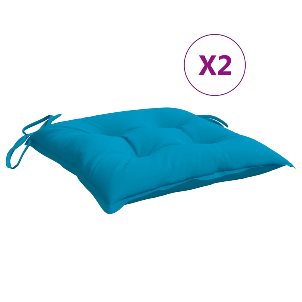 Image of vidaXL Chair Cushions 2 pcs Light Blue 50x50x7 cm Oxford Fabric