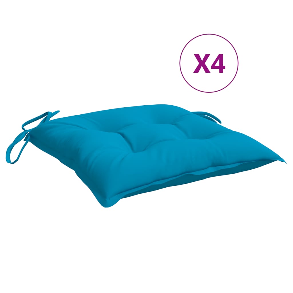 

vidaXL Chair Cushions 4 pcs Light Blue 19.7"x19.7"x2.8" Fabric