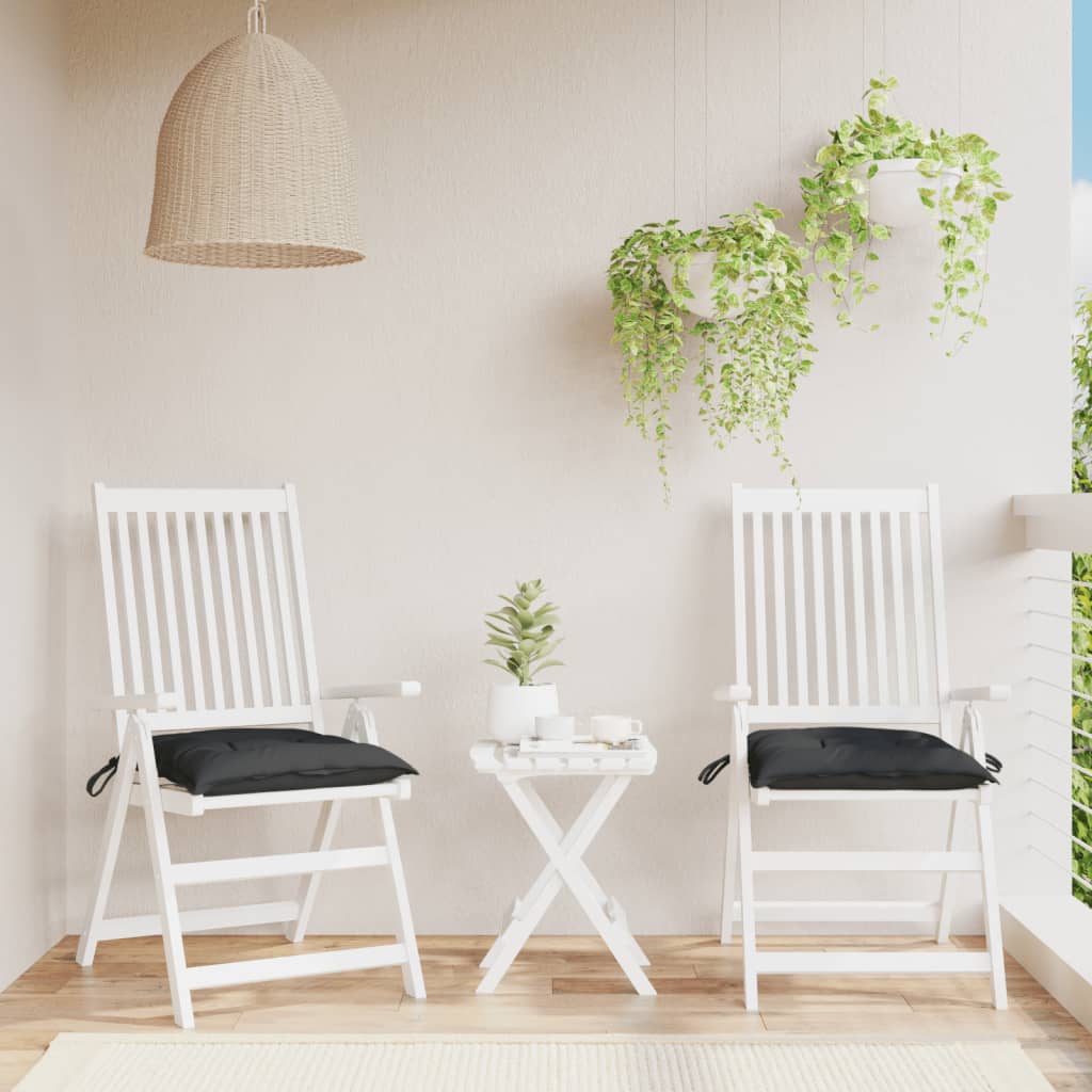 Almofadões de cadeira 2 pcs 50x50x7 cm tecido oxford preto