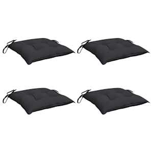 vidaXL Chair Cushion Set of 4 Black Oxford fabric, PP hollow fiber