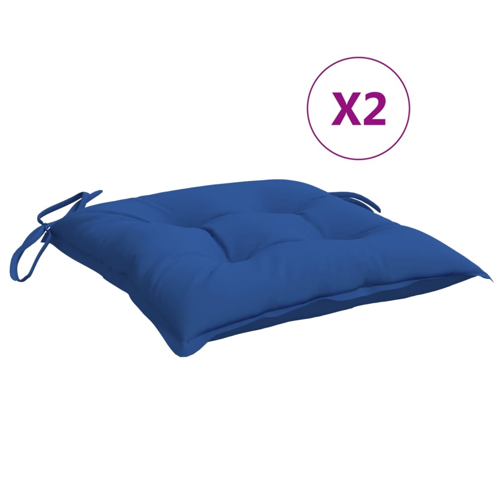 vidaXL Perne de scaun, 2 buc., albastru, 50x50x7 cm, material textil vidaXL