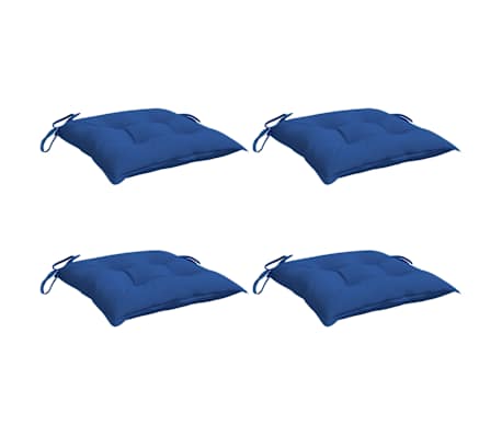 vidaXL Chair Cushion Set of 4 Blue Oxford fabric (100% polyester)