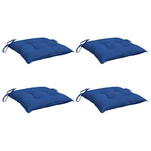 vidaXL Chair Cushion Set of 4 Blue Oxford fabric (100% polyester)