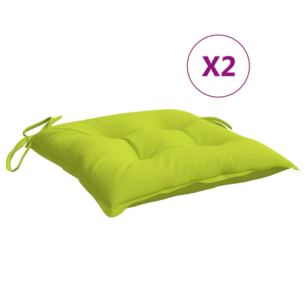 

vidaXL Chair Cushions 2 pcs Bright Green 19.7"x19.7"x2.8" Fabric