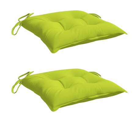 vidaXL Coussins de chaise lot de 2 vert brillant 50x50x7 cm