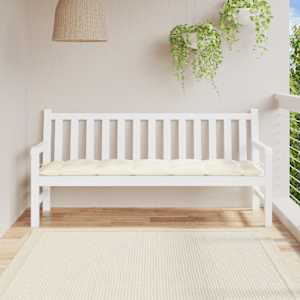 Poduška na zahradní lavici krémově bílá 180x50x7cm látka oxford - obrázek 1