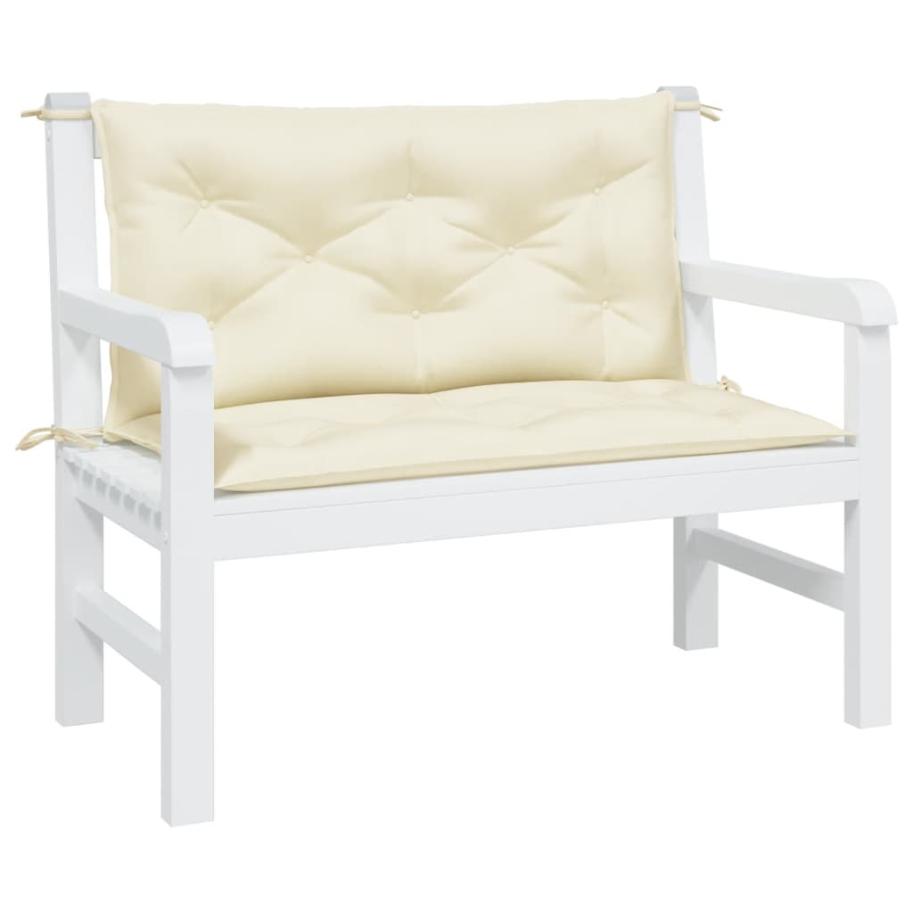 vidaXL Garden Bench Cushion Cream White 39.4"x(19.7"+19.7")x2.8" Oxford Fabric