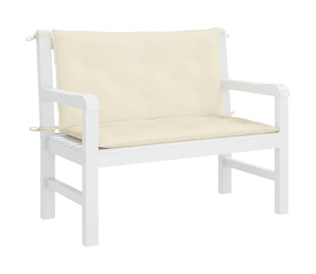 vidaXL Coussin de banc de jardin blanc crème tissu oxford