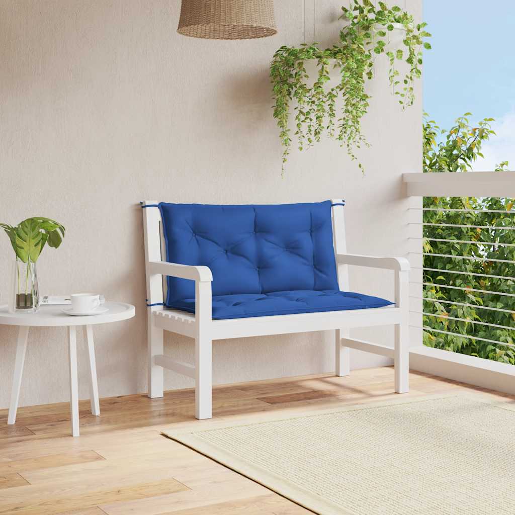 vidaXL hynder til havebænk 2 stk. 100x50x7 cm oxfordstof blå