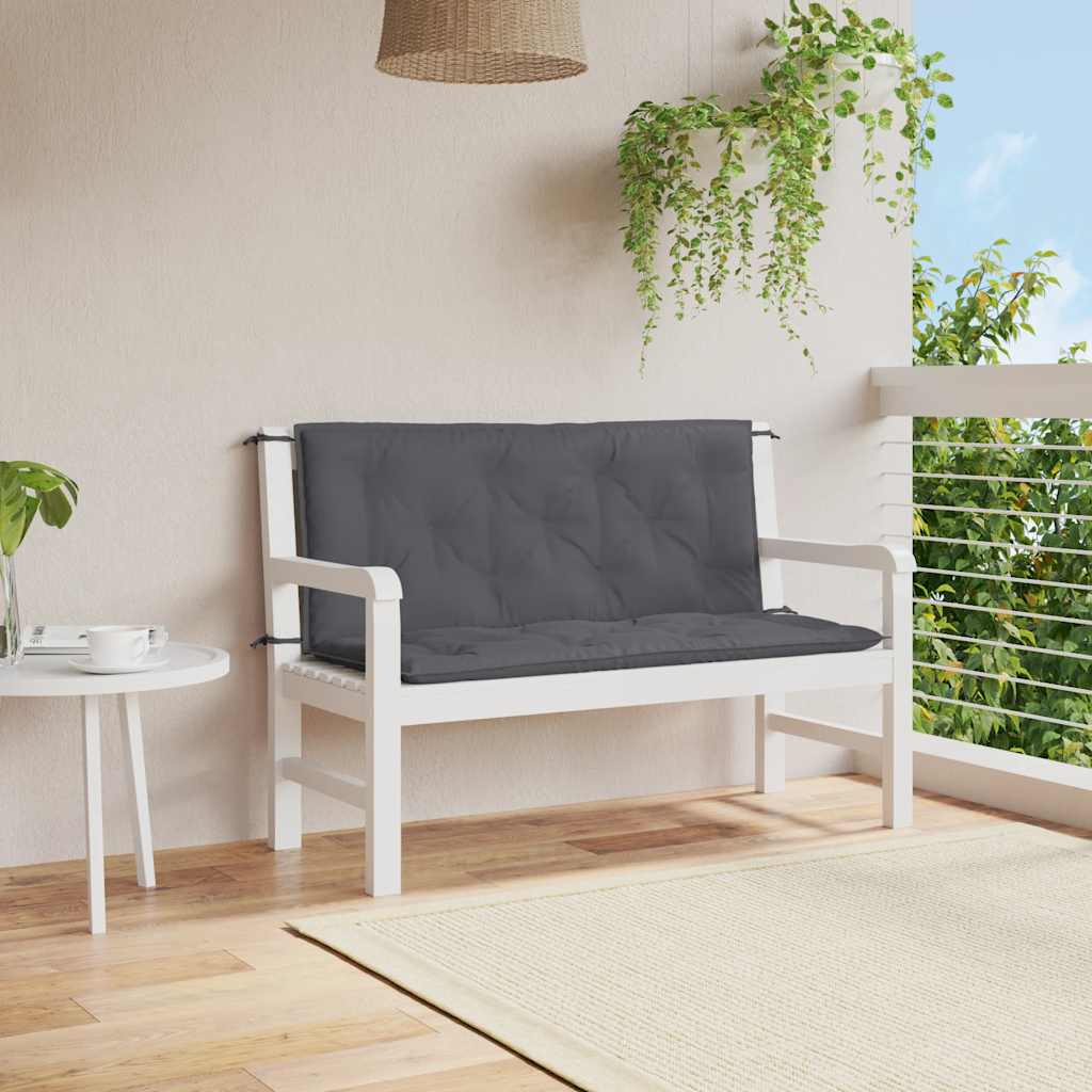 vidaXL Pernă bancă de grădină antracit 120x(50+50)x7cm material oxford