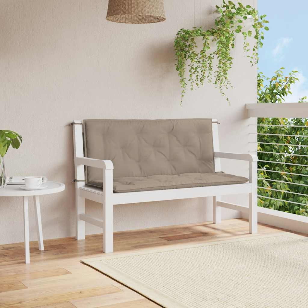 vidaXL Pernă bancă grădină, gri taupe 120x(50+50)x7cm material oxford