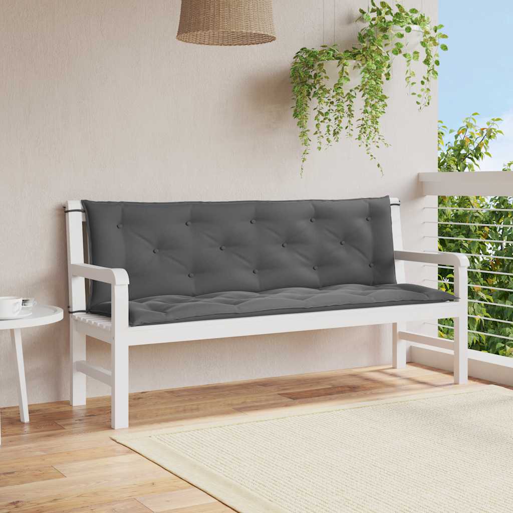 vidaXL Pernă bancă de grădină antracit 150x(50+50)x7cm material oxford