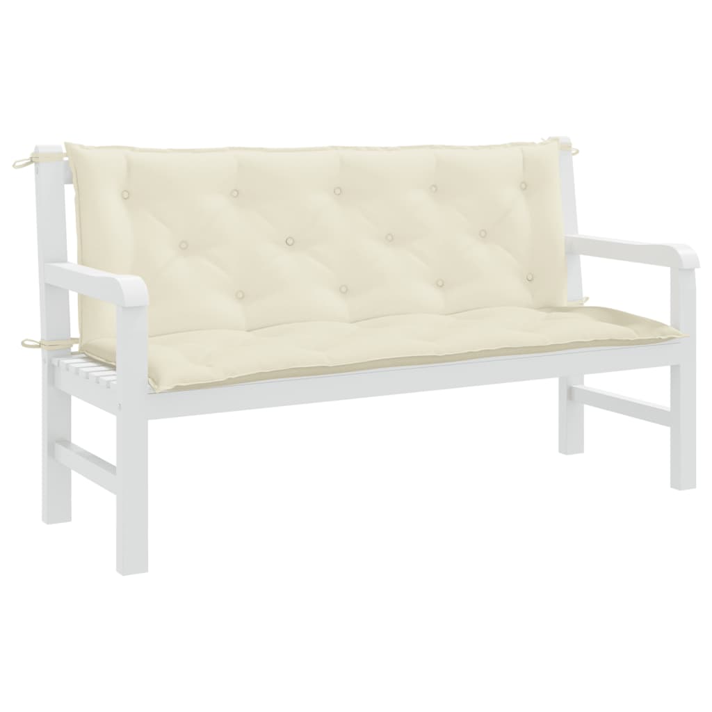 vidaXL Coussin de banc de jardin blanc crème tissu oxford