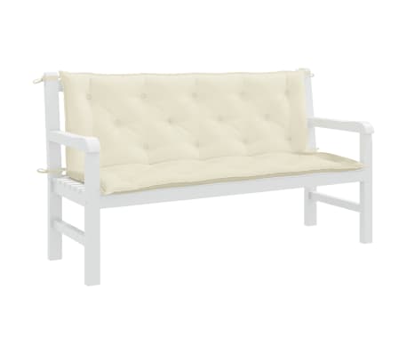 vidaXL Coussin de banc de jardin blanc crème tissu oxford