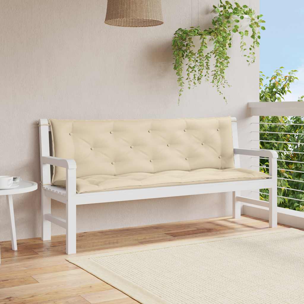 vidaXL Pernă bancă de grădină, bej, 150x(50+50)x7 cm, material oxford