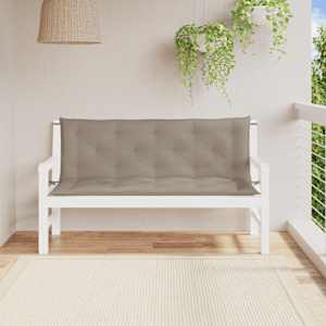 Poduška na zahradní lavici taupe 150x(50+50)x7 cm látka oxford - obrázek 4