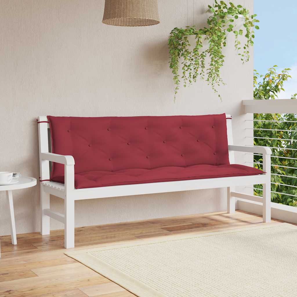 Coussin de banc de jardin rouge bordeaux 150 cm