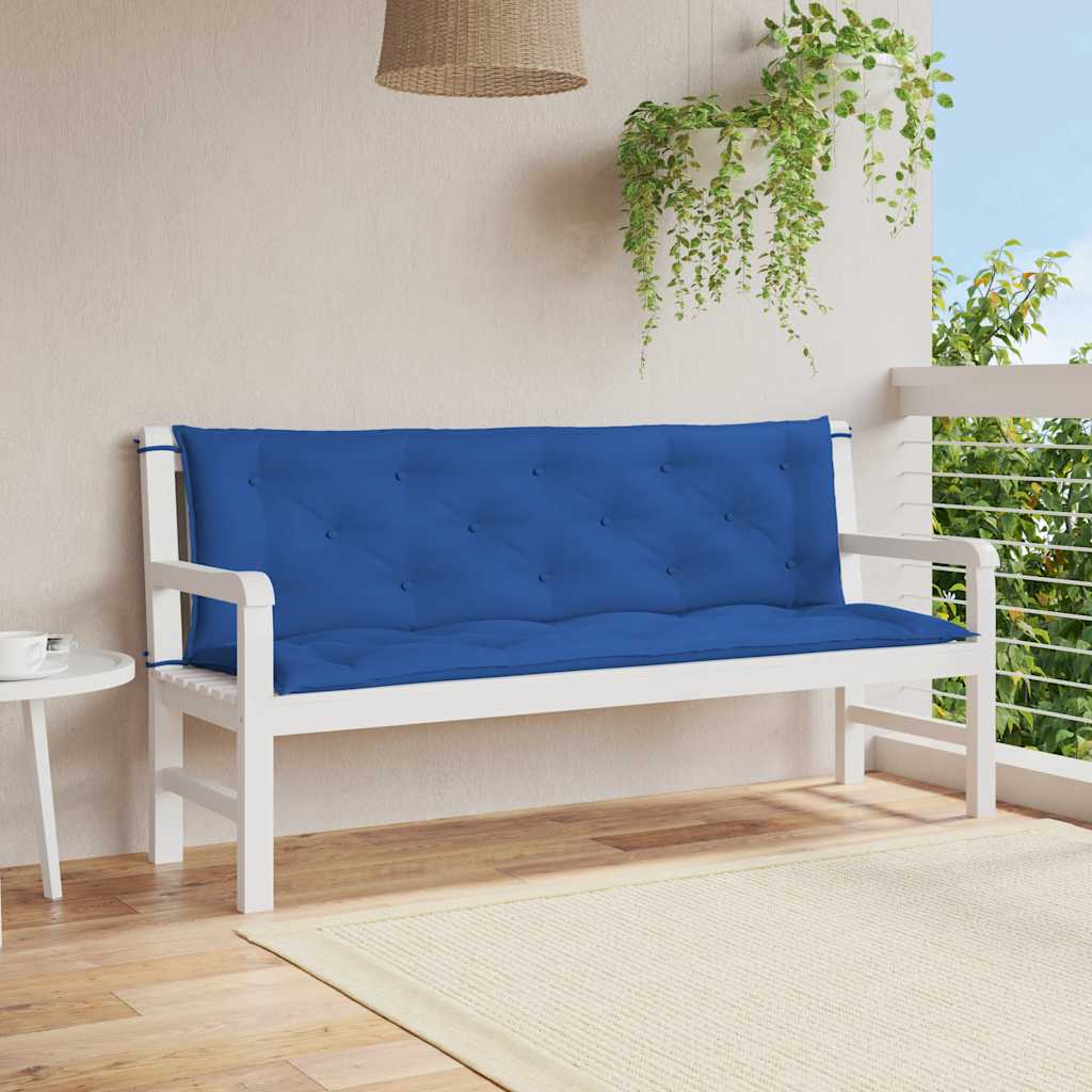 Coussin de banc de jardin bleu 150 cm tissu oxford