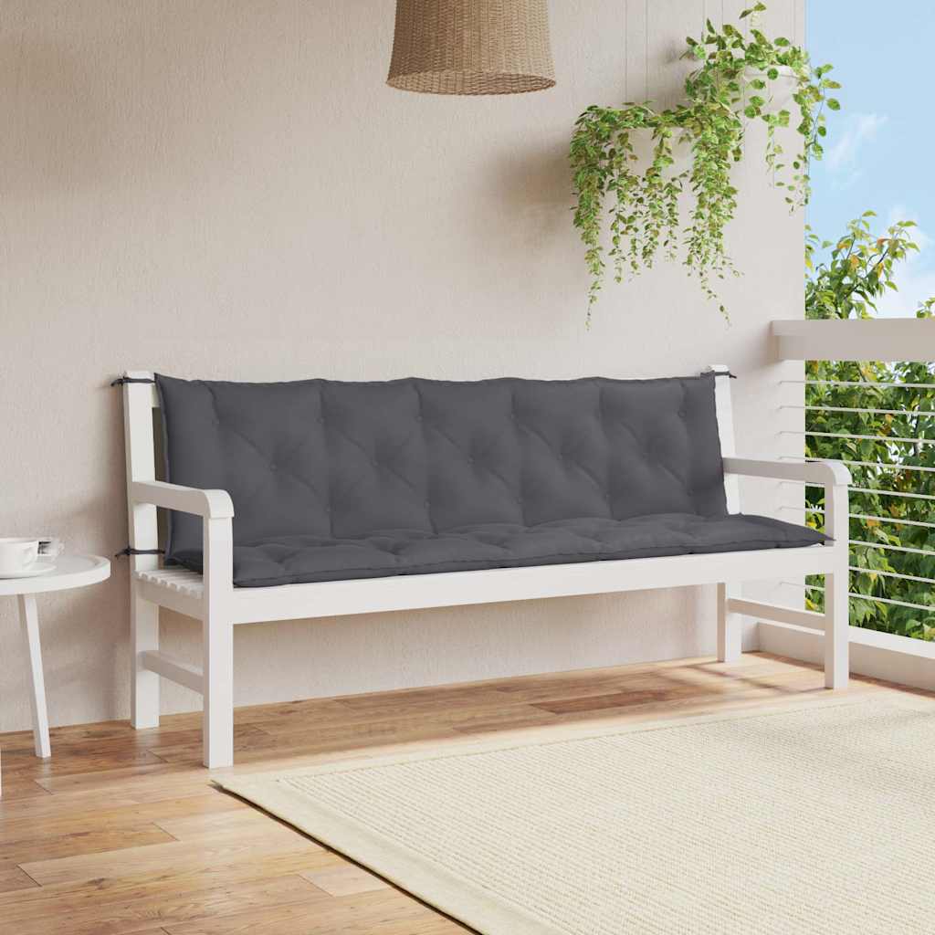 Coussin de banc de jardin anthracite 180 cm tissu oxford