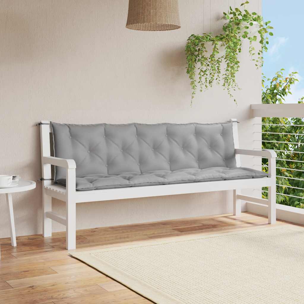 vidaXL Pernă de bancă de grădină gri, 180x(50+50)x7cm, material oxford