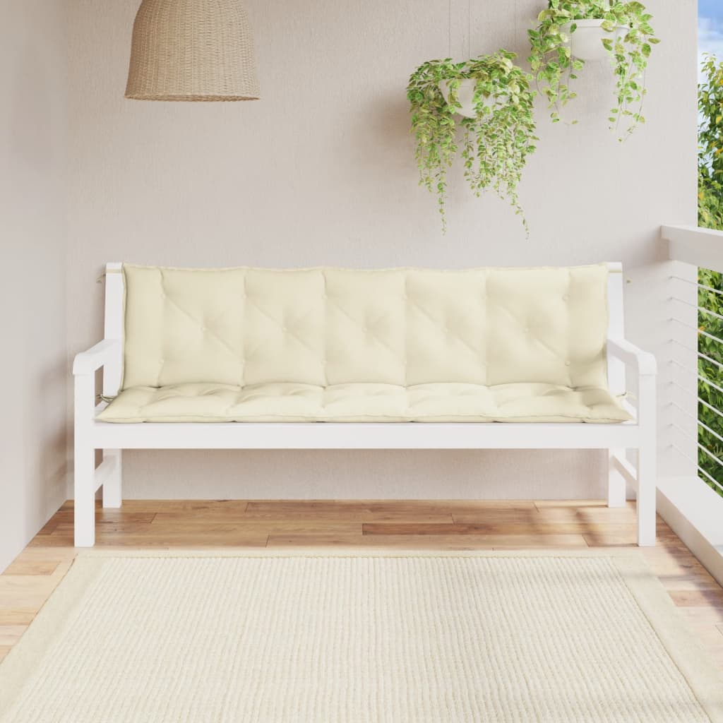 vidaXL Coussin de banc de jardin blanc crème tissu oxford