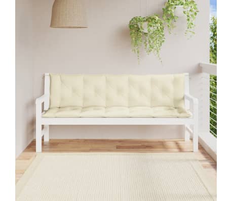 vidaXL Coussin de banc de jardin blanc crème tissu oxford