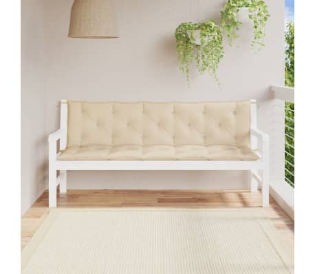 vidaXL Coussin de banc de jardin beige 180x(50+50)x7 cm tissu oxford