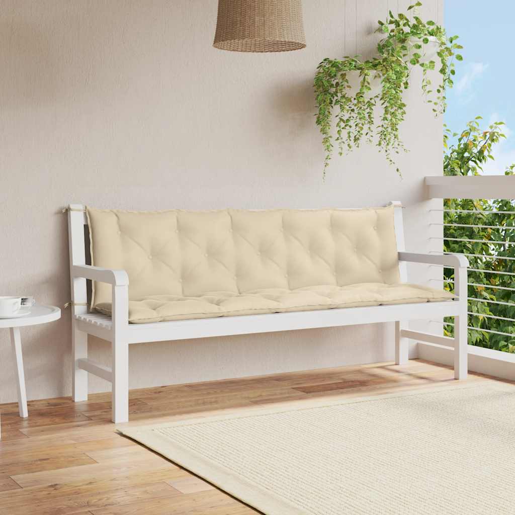 vidaXL Pernă bancă de grădină, bej, 180x(50+50)x7cm, material oxford