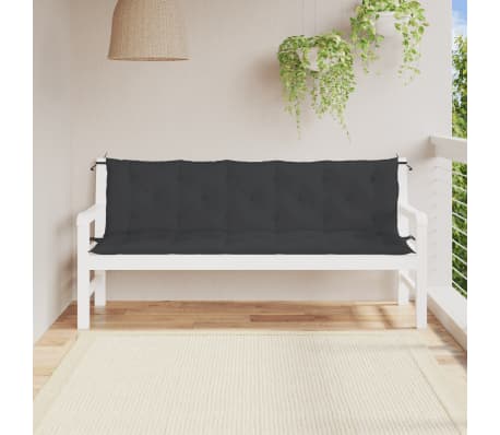 vidaXL Cuscino per Panca Nero 180x(50+50)x7 cm in Tessuto Oxford