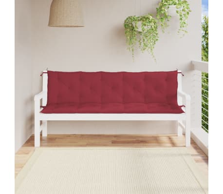 vidaXL Cuscino per Panca Rosso Vino 180x(50+50)x7 cm in Tessuto Oxford