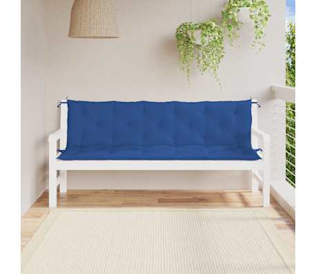 vidaXL Gartenbank-Auflage Blau 180x(50+50)x7 cm Oxford-Gewebe