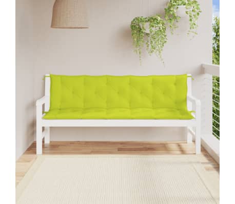 vidaXL Coussin de banc de jardin vert vif 180x(50+50)x7cm tissu oxford