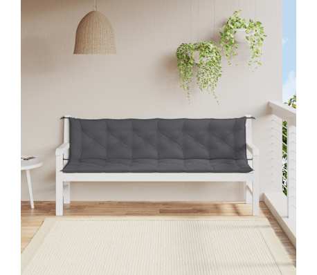 vidaXL Tuinbankkussen 200x(50+50)x7 cm oxford stof antracietkleurig