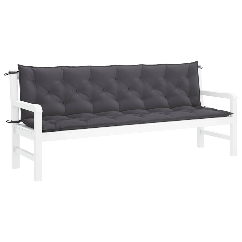Coussin de banc de jardin anthracite 200 cm tissu oxford